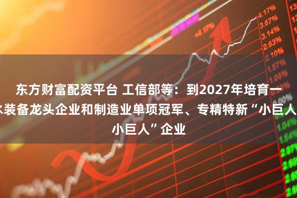 东方财富配资平台 工信部等：到2027年培育一批节水装备龙头企业和制造业单项冠军、专精特新“小巨人”企业